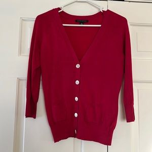 Banana Red Button cardigan